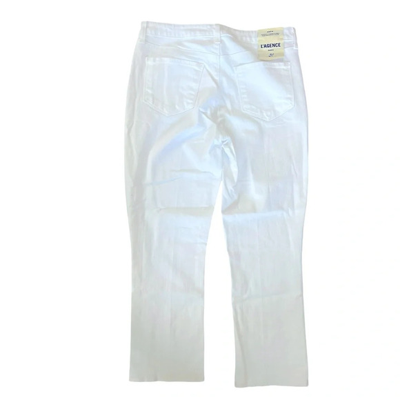 L’agence nadia high rise white cropped straight jeans size 31 new with tags - Picture 5 of 6